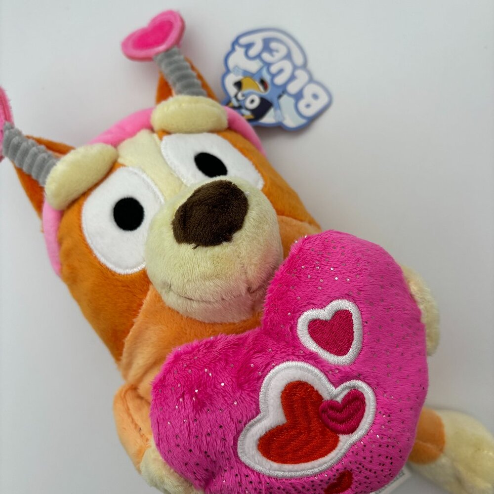 Bluey Animal Adventure 9” BINGO Valentine's Heart Stuffed Animal Plush Toy NWT